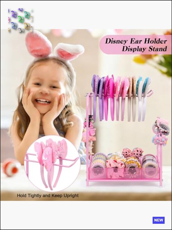 Hair Accessories Organizer Stand - Headband Holder Scrunchies Claw Clips Storage